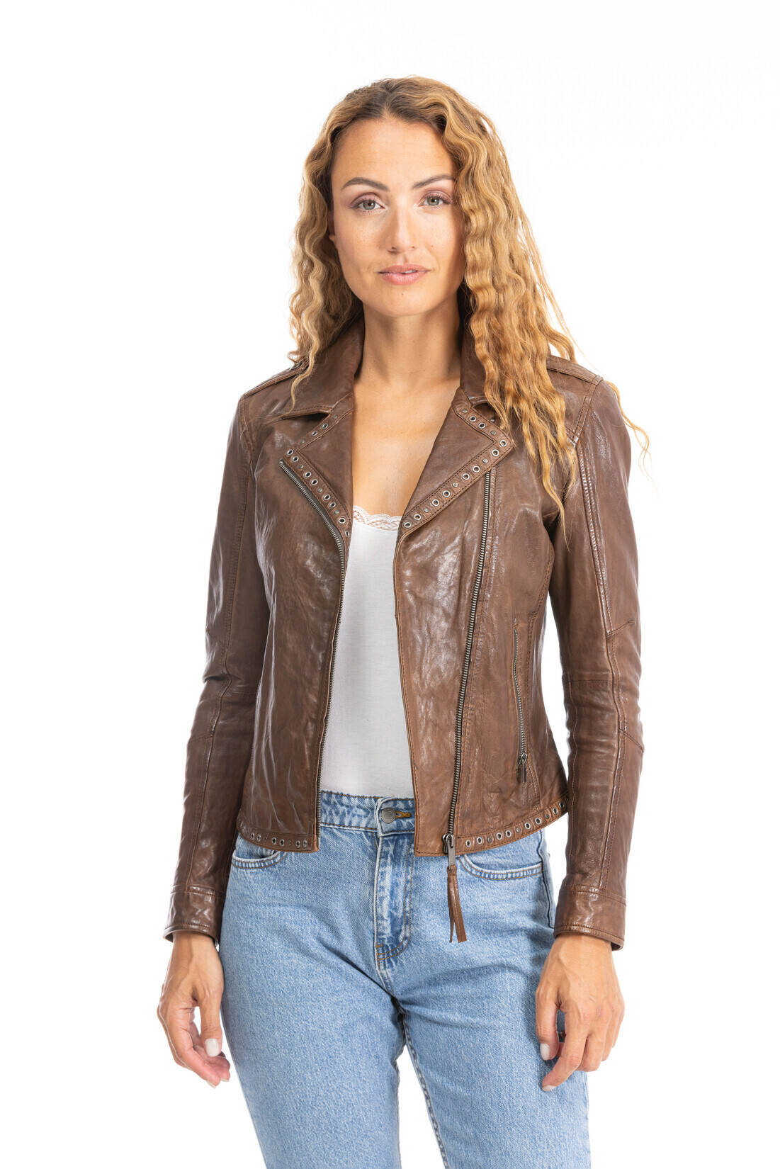 blouson cuir femme 101461 cognac (2)