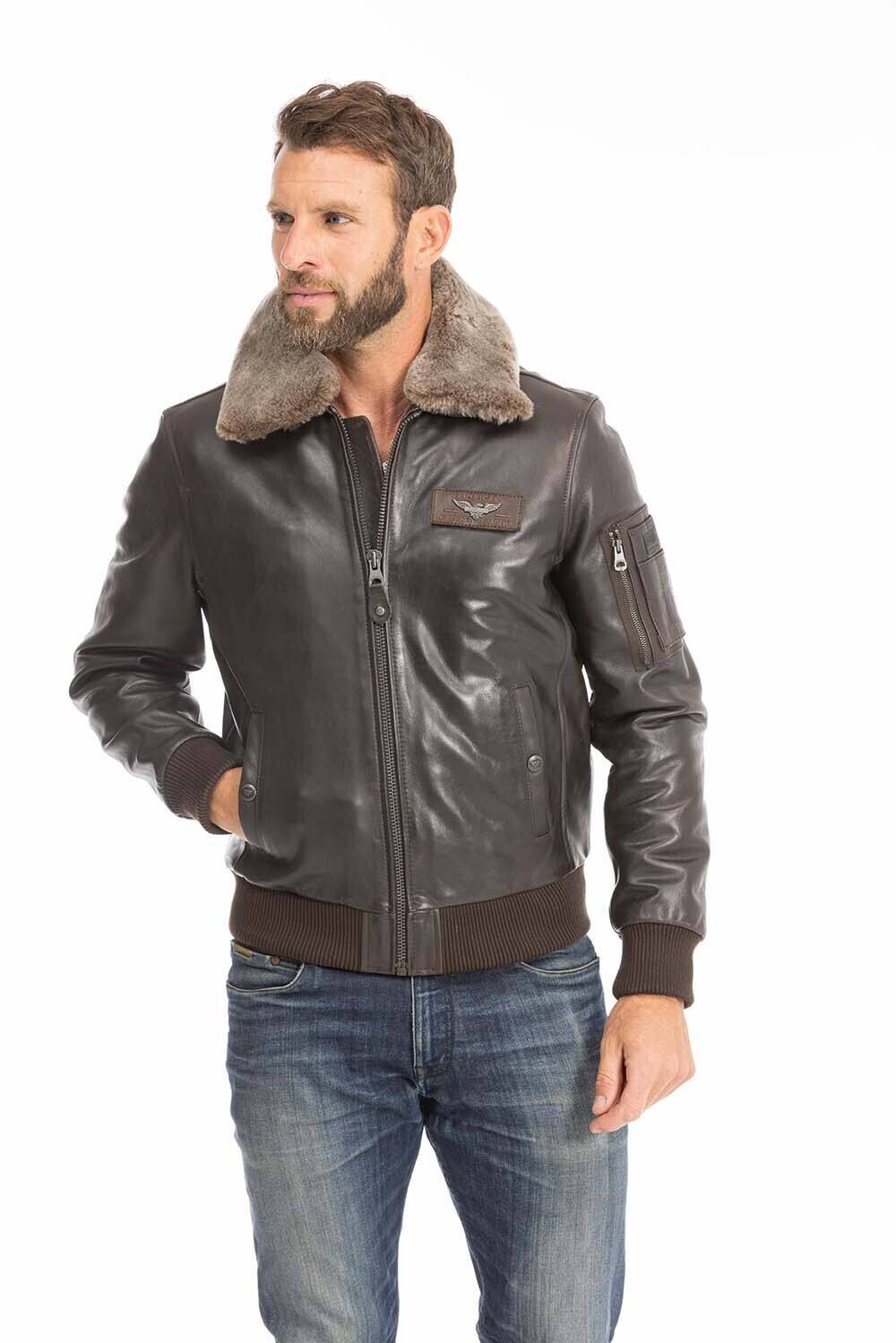 blouson cuir homme marron redskins texaco (9)