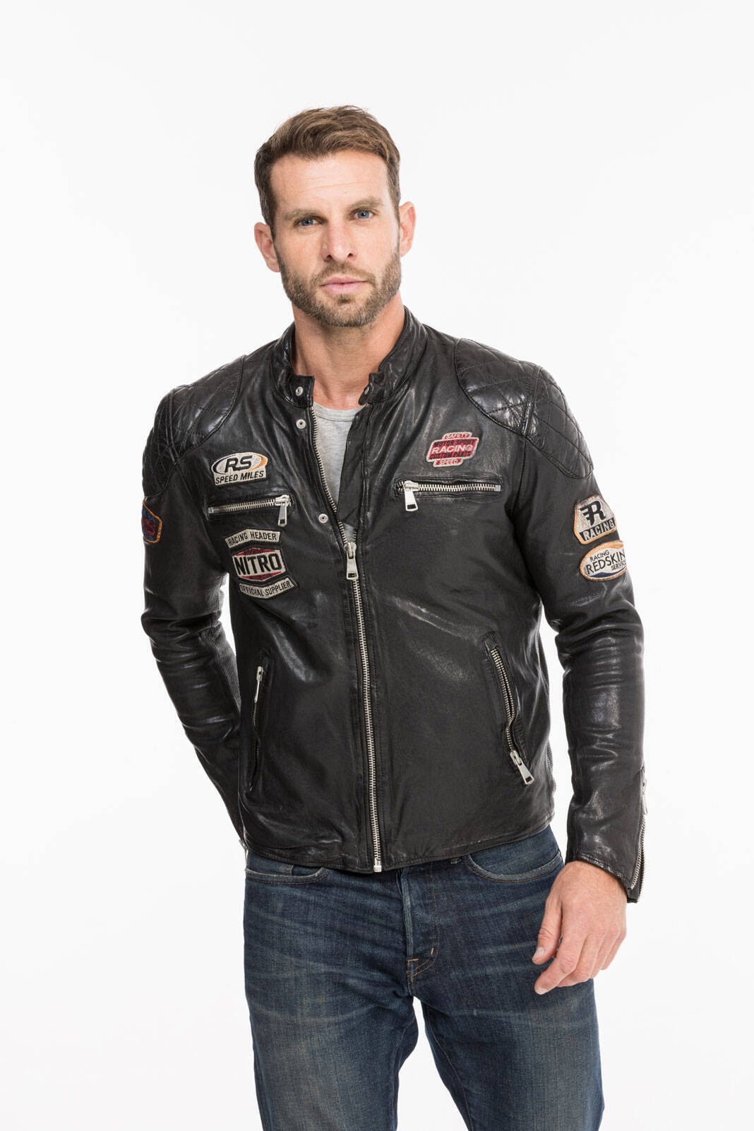 blouson cuir homme redskins noir r�f 132 (8)