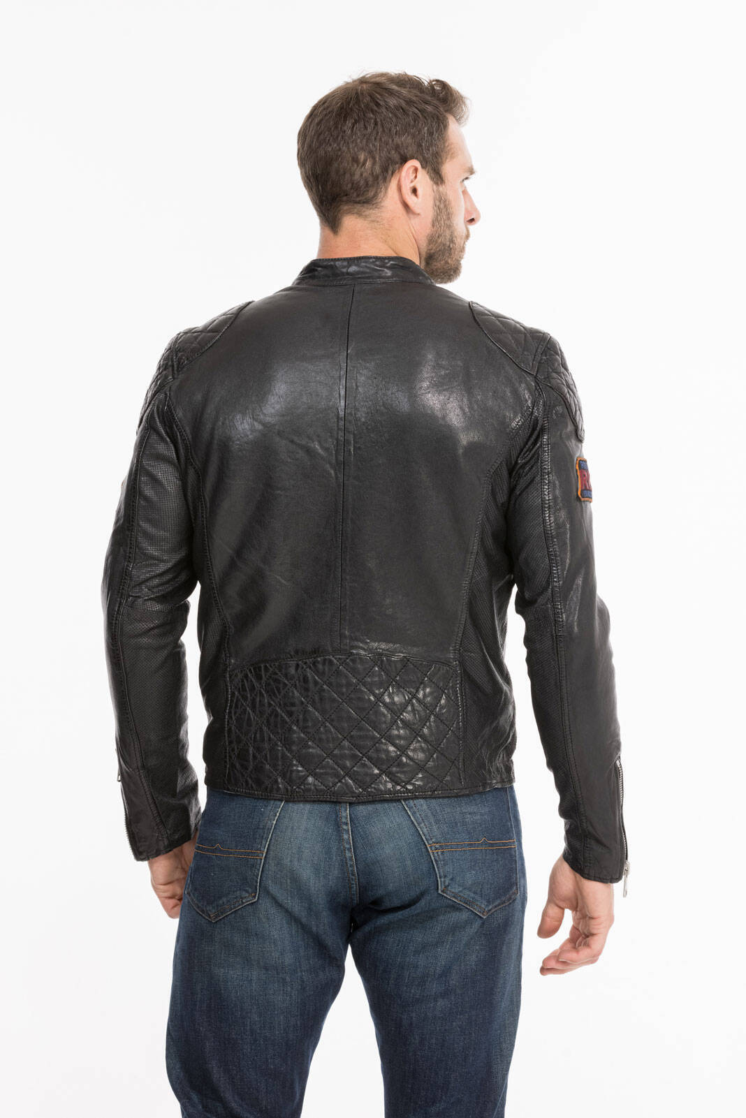 blouson cuir homme redskins noir r�f 132 (9)