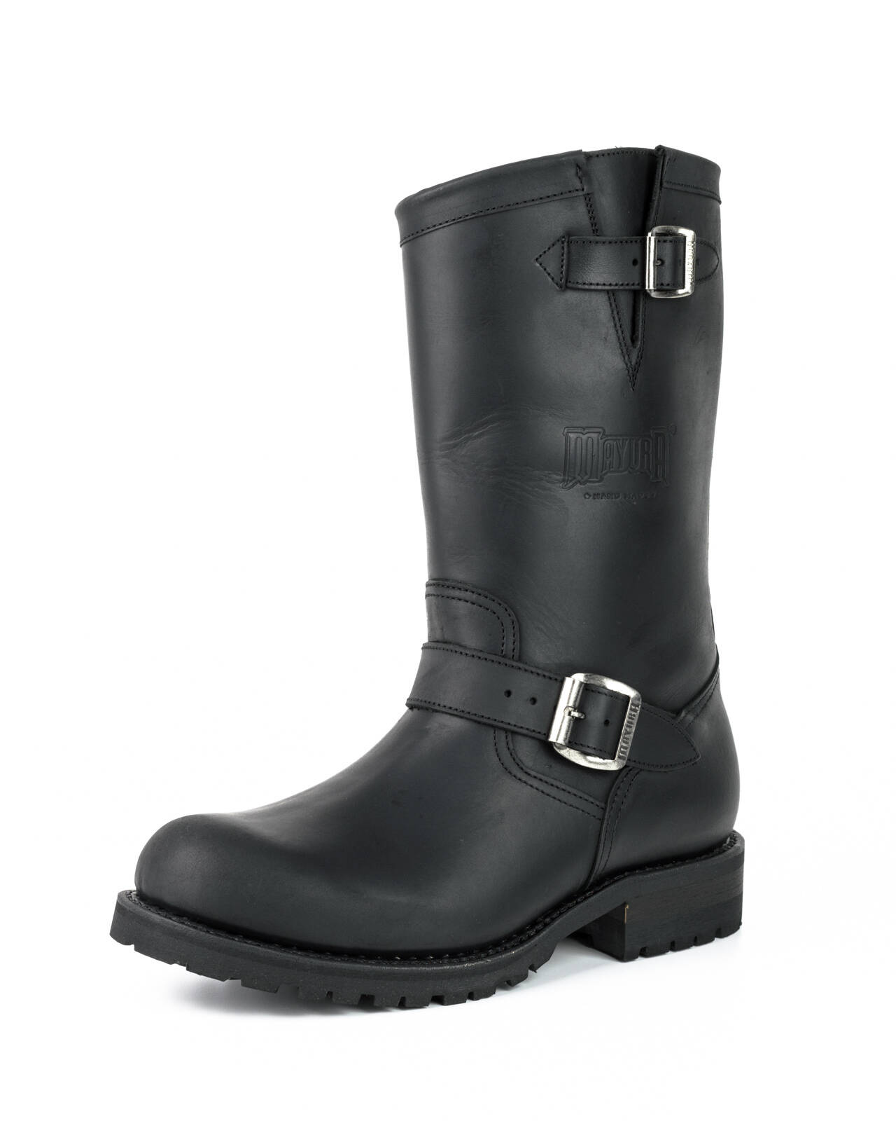 bottes cuir biker mayura crazy old negro réf 216 (1)