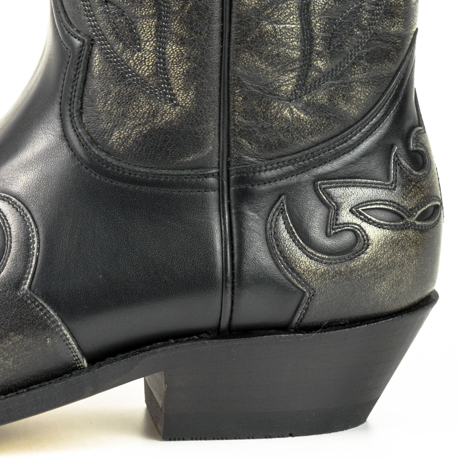 bottes cuir mayura cowboy milanelo bone pull oil negro réf 121 (5)