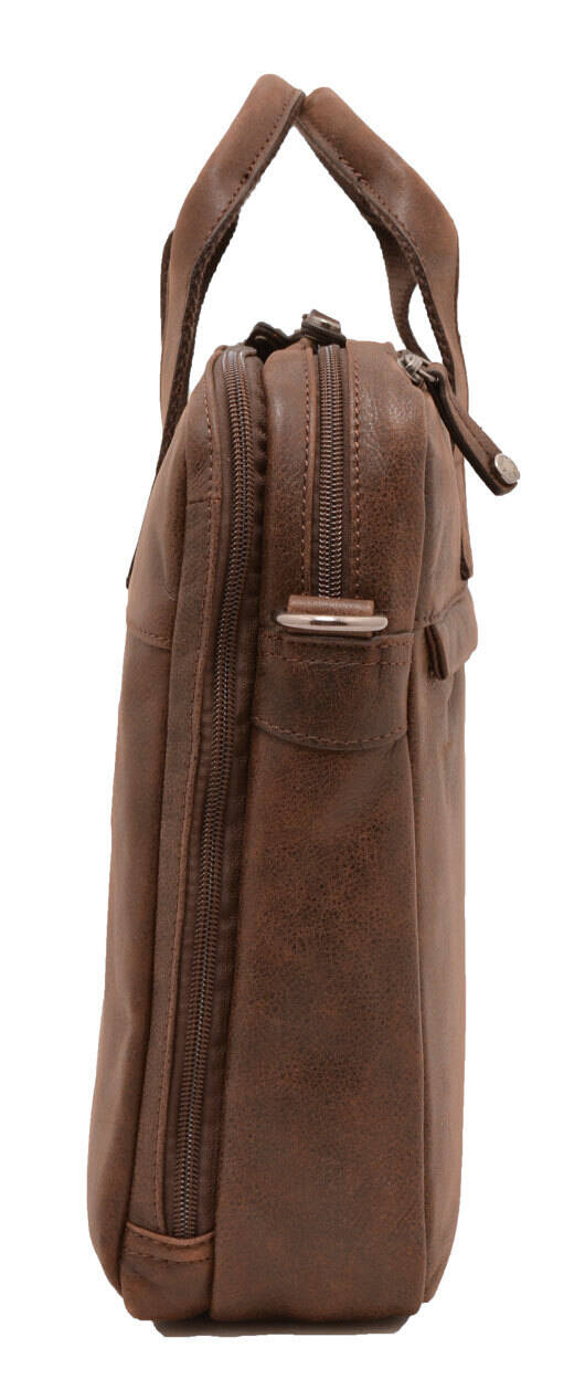 Cartable cuir vachette homme 664753 marron biais