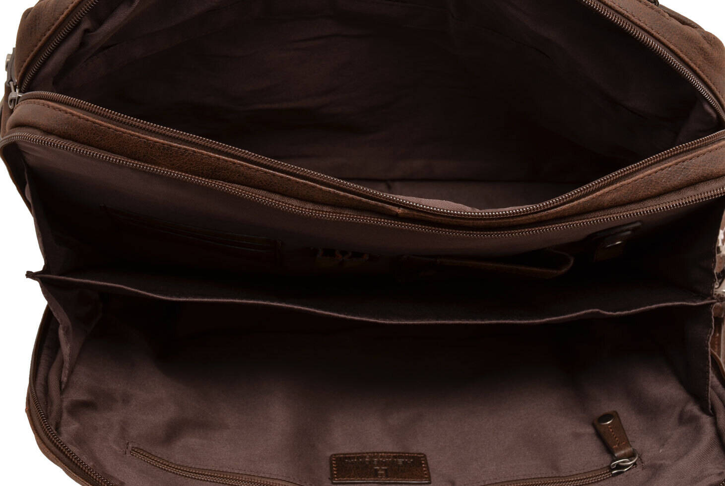 Cartable cuir vachette homme 664753 marron doublure