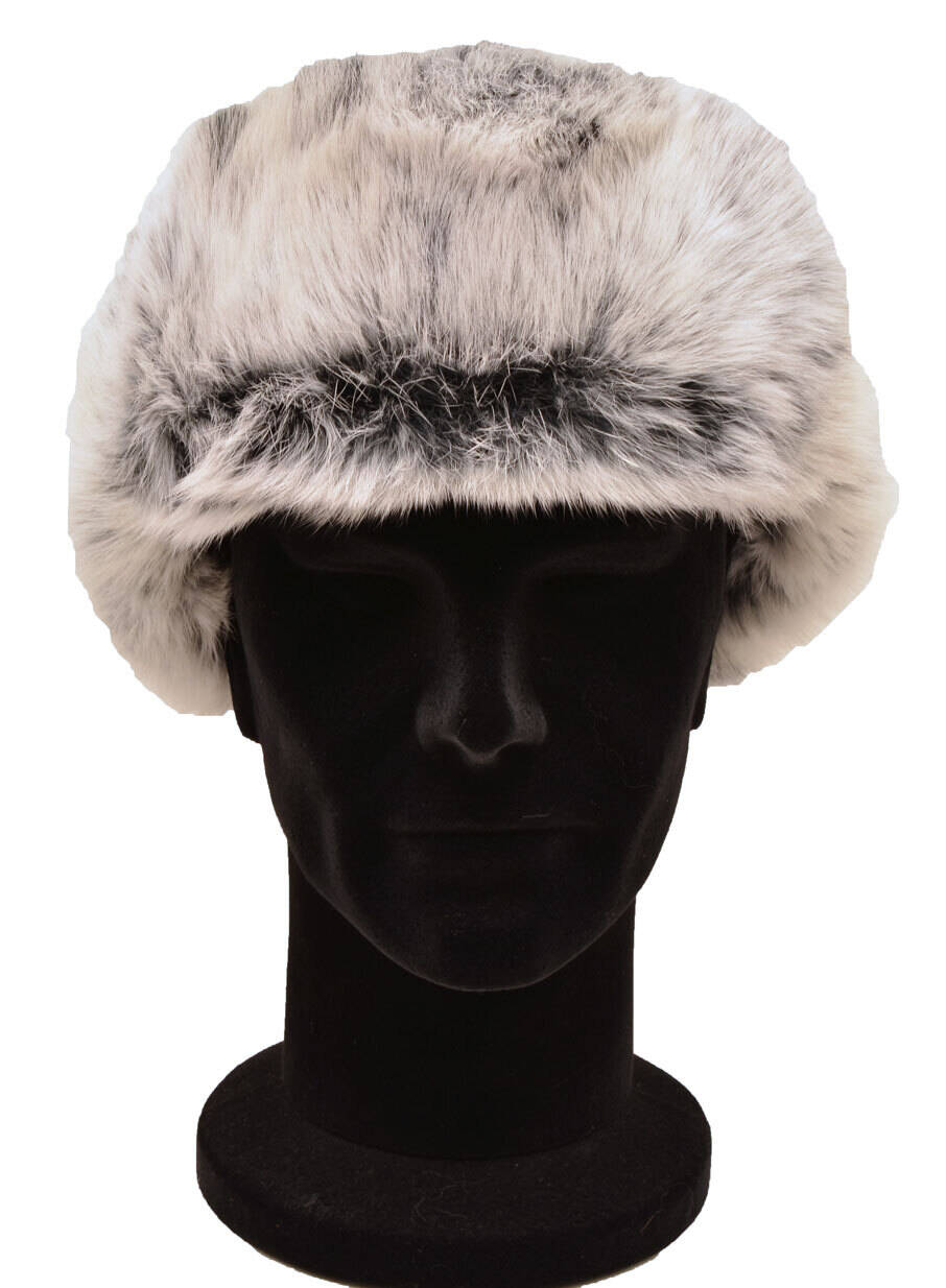 chapka cuir + fourrure lapin noir gris argenté emil (1)