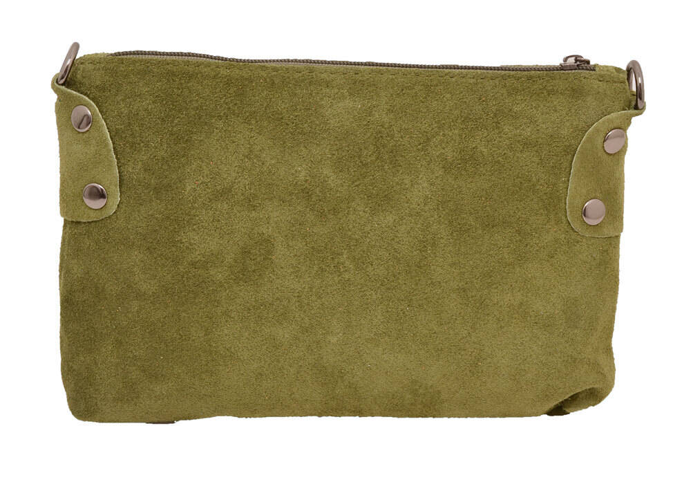 Pochette cuir vachette vert tianna sac cuir  dos