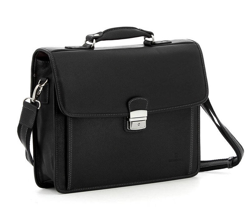 serviette cuir vachette hexagona 469545 noir (1)