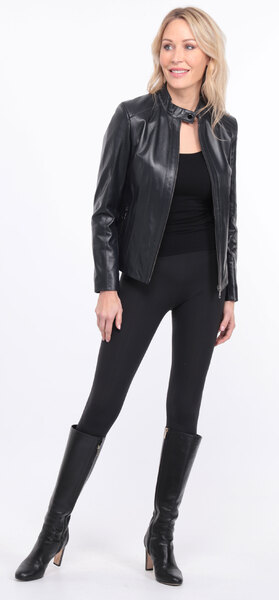 Blouson cuir agatha marine (17)