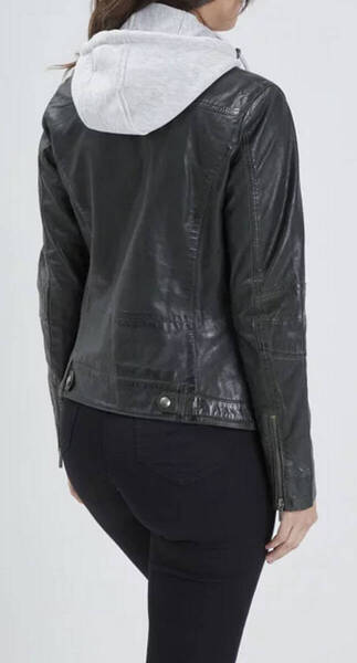 blouson cuir femme � capuche rose garden 102124 (2)