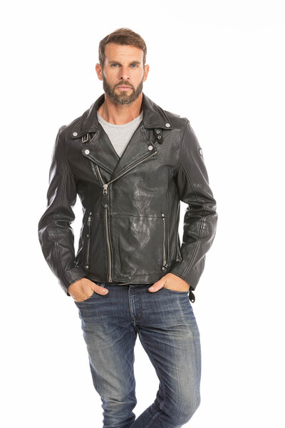 blouson cuir homme agneau noir mavric style perfecto (10)