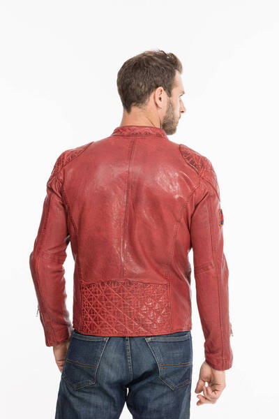 blouson cuir homme redkins rouge r�f 132 (7)