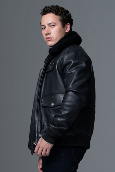 blouson cuir pilote armee de l'air et de l'espace pilot atlas noir  (5)