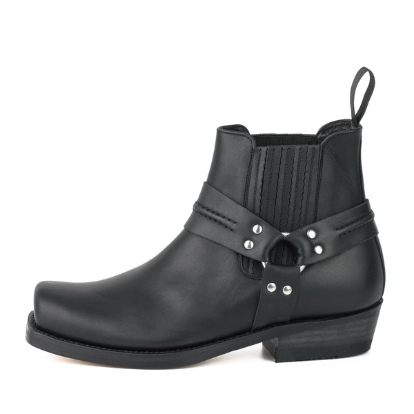 bottines cuir mayura biker pull grass negro réf 204 (2)