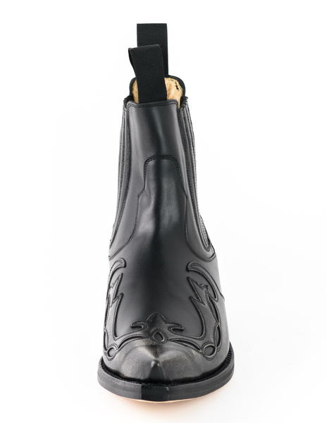 bottines cuir mayura cowboy milanelo bone pull oil negro réf 130 (5)