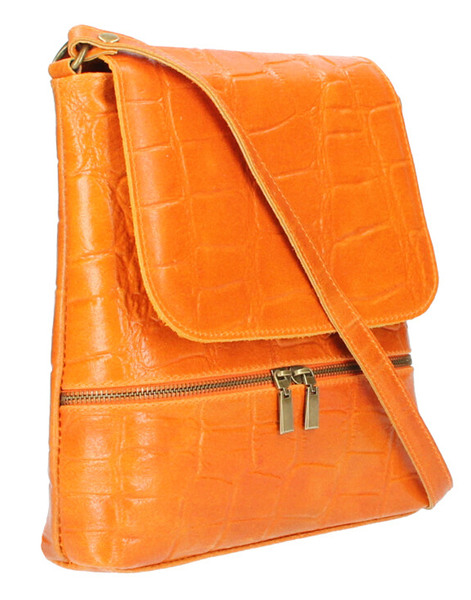 pochette cuir véritable bandoulière vanna arancio (4)