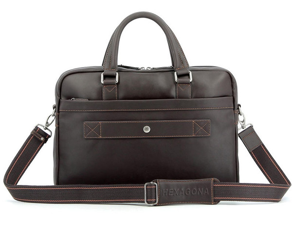 porte ordinateur hexagona marron 154663 dos