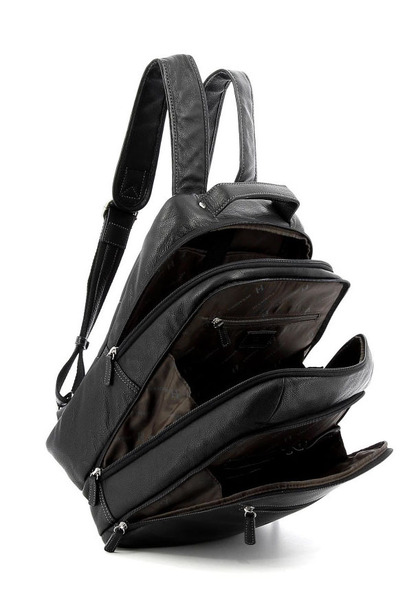 sac à dos cuir 462539 noir ouvert