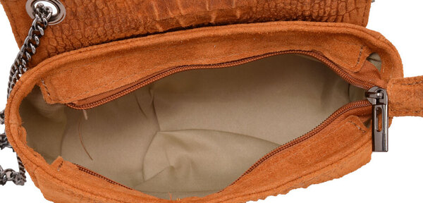 sac cuir femme cognac MIRANDA ouvert