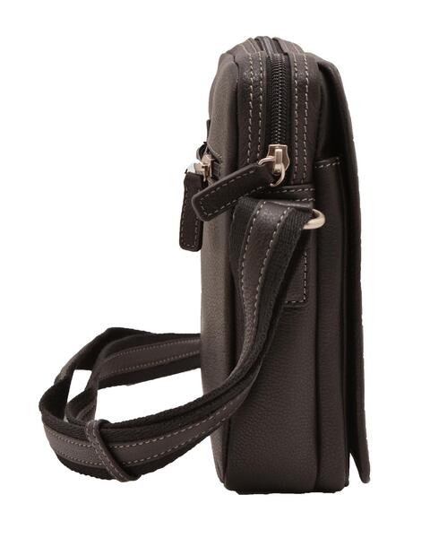 maroquinerie homme hexagona : sacoche en cuir de vachette sac bandouliere cuir 469565 noir 1