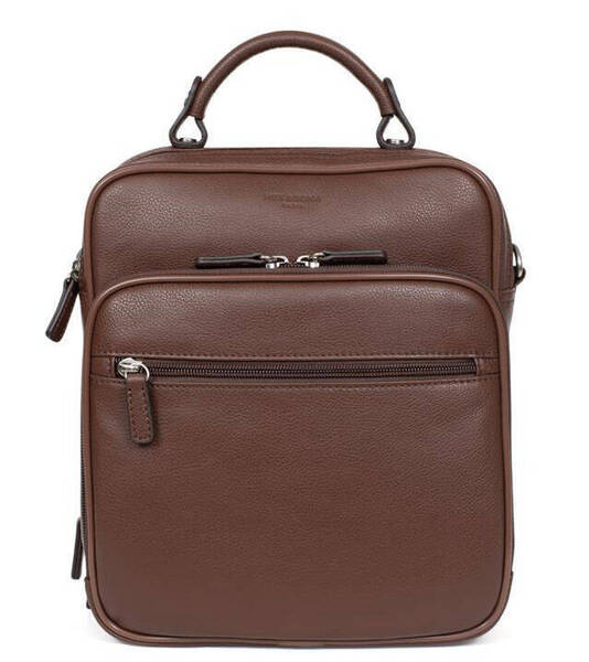 sacoche cuir chocolat hexgona 461831 (4)