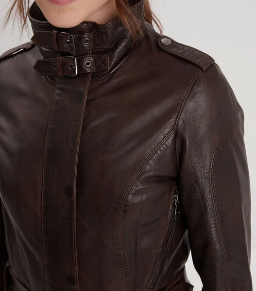 trois quart cuir femme marron 100744 (5)