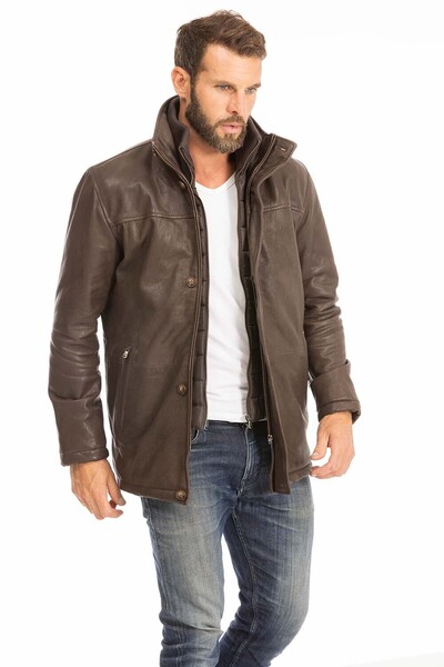 trois quart cuir homme marron logan (4)