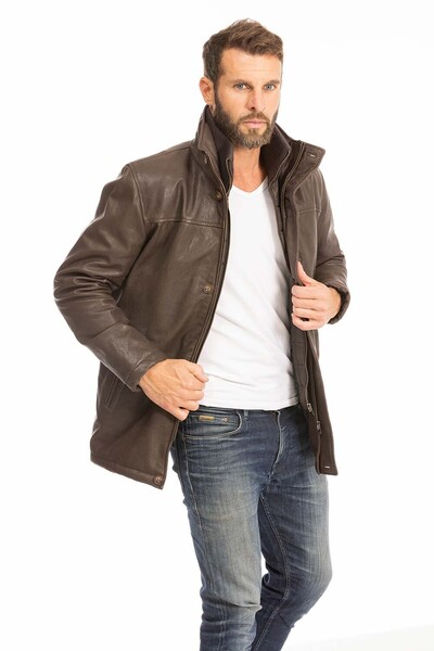trois quart cuir homme marron logan (5)