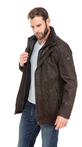 Veste en cuir de porc clearance