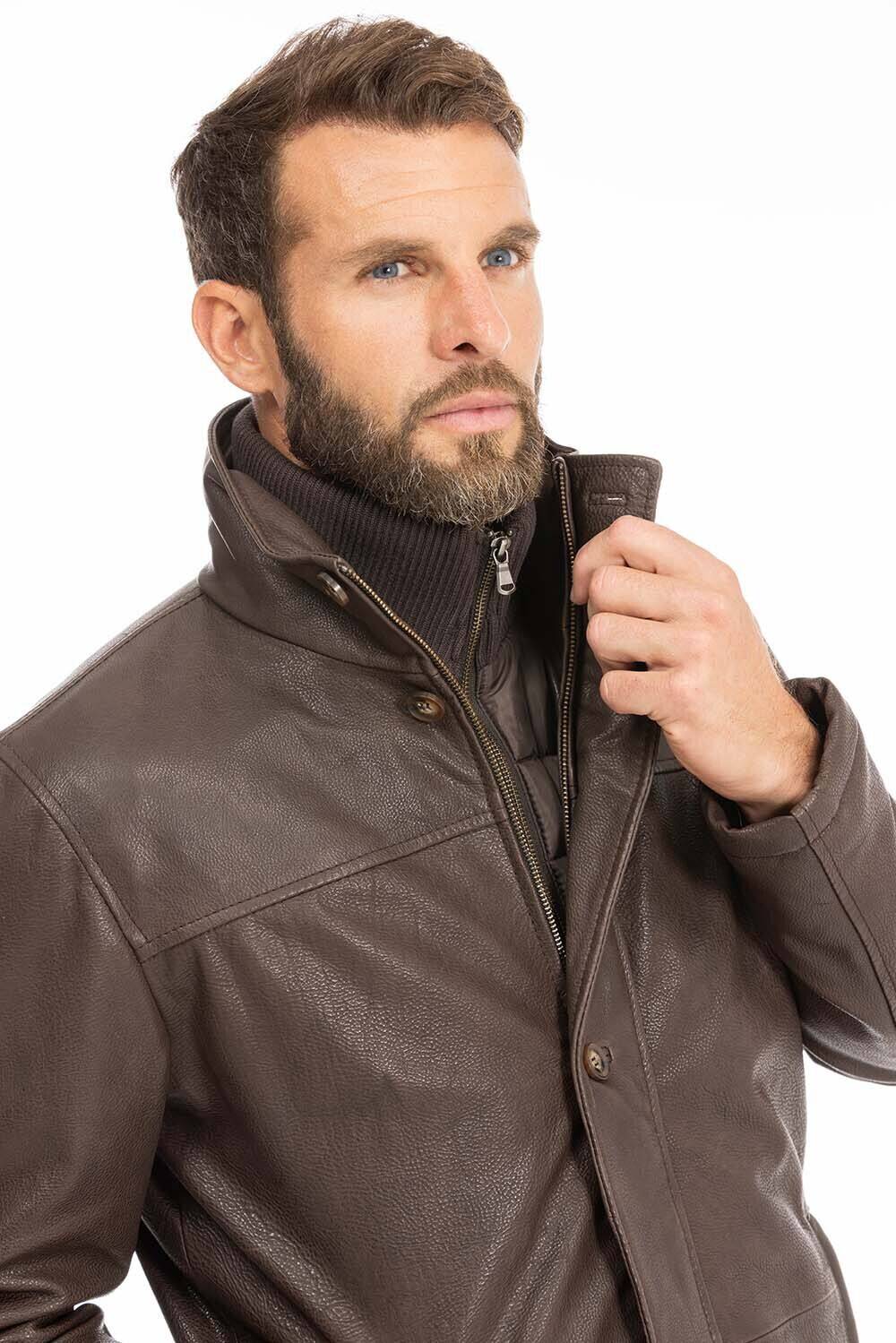 trois quart cuir homme marron logan (16)